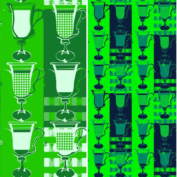 PSD inviting winter hot toddies with glass silhouettes and retro illustration vector pattern designs