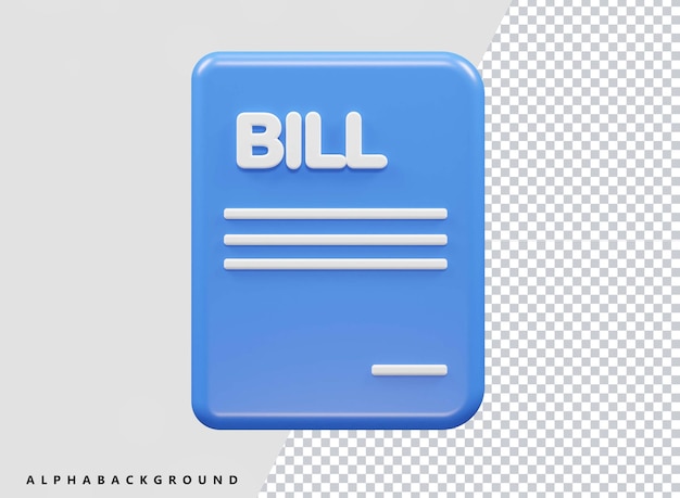 請求書の3dアイコンの図