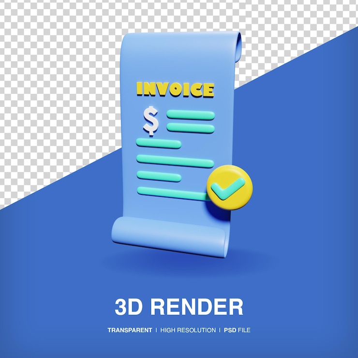PSD invoice 3d icon