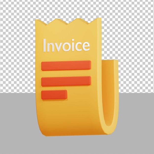 Invoice 3d illustration