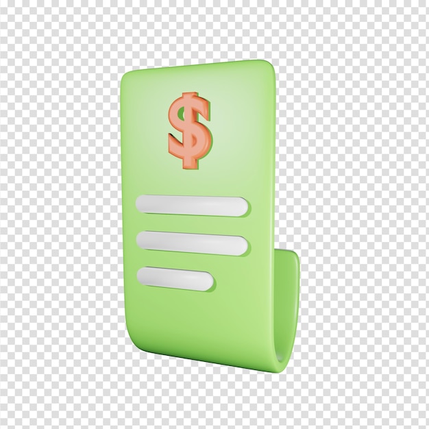 PSD invoice 3d illustration