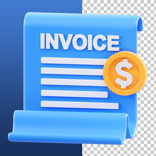 PSD invoice 3d illustration