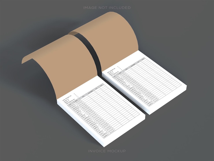 PSD invoice book mockup