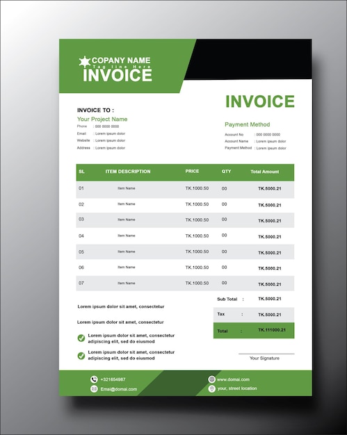 invoice design modern business and corporate letterhead template