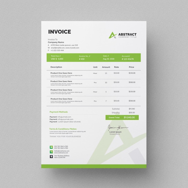 Invoice design template