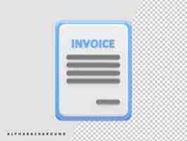 PSD invoice icon rendering 3d element illustration