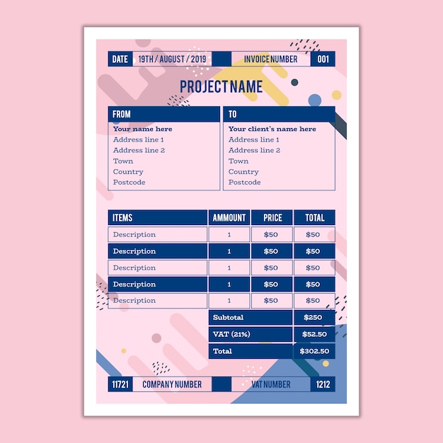 PSD invoice mockup