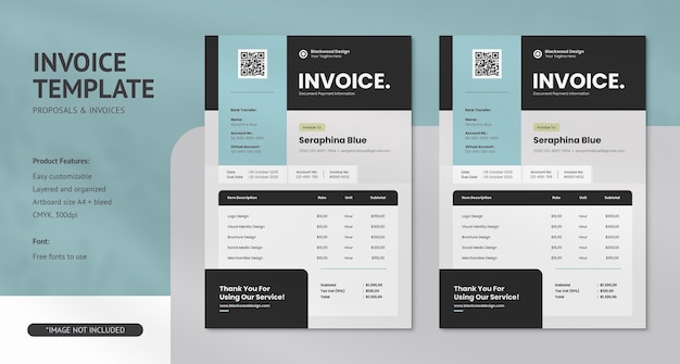 Invoice psd design templates