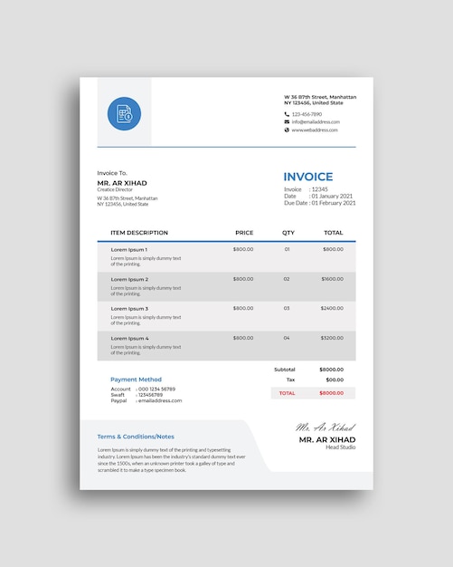 Invoice template