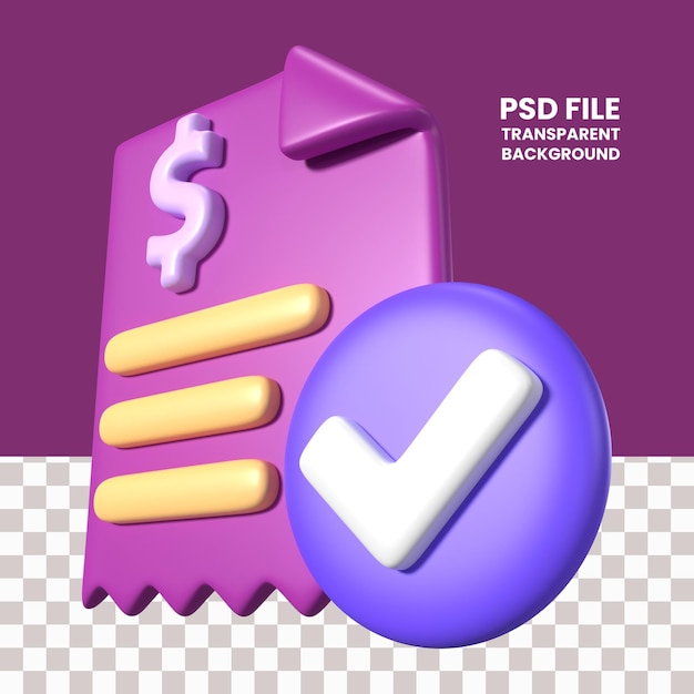 Invoices 3d illustration icon