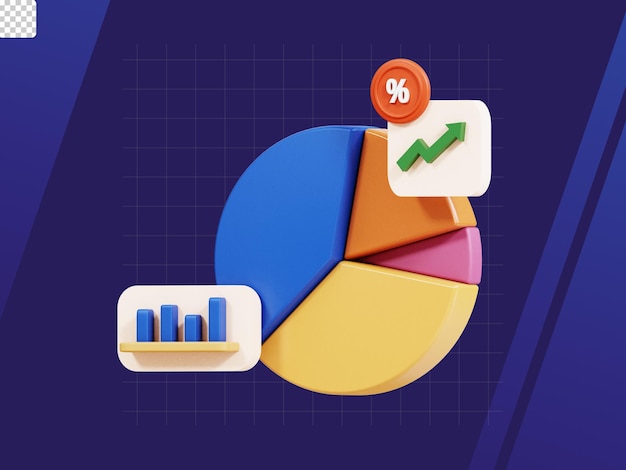 Inwestycje I Oszczędzanie Diagram Inwestycji 3d Icon Pack