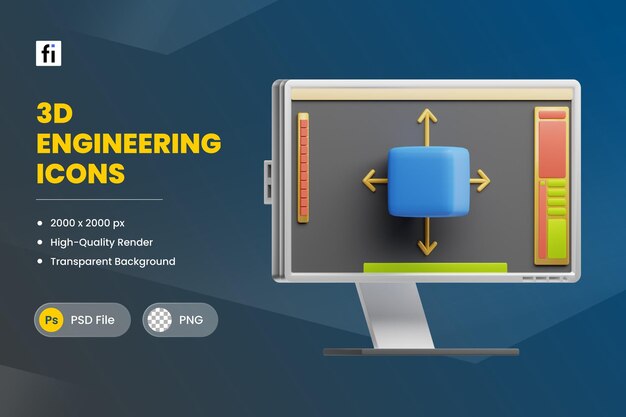 PSD inżynieria ilustracji 3d