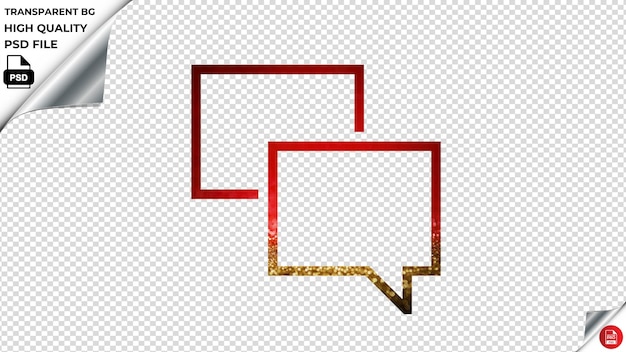 PSD ios chatboxes schetsen glitter gold en red paint psd transparent