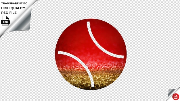 PSD ios tennisball glitter oro e vernice rossa psd trasparente