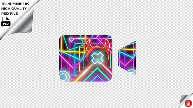 PSD ios videocam cyberpunk neon psd transparent