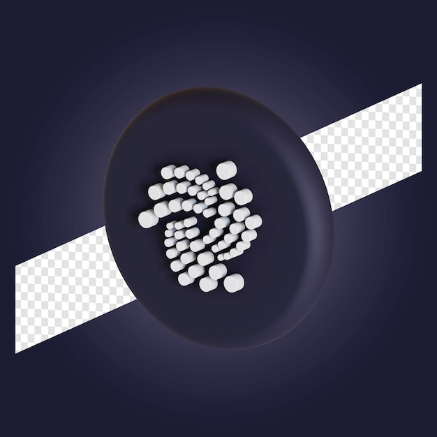 Iota cryptocurrency symbol logo 3d illustration