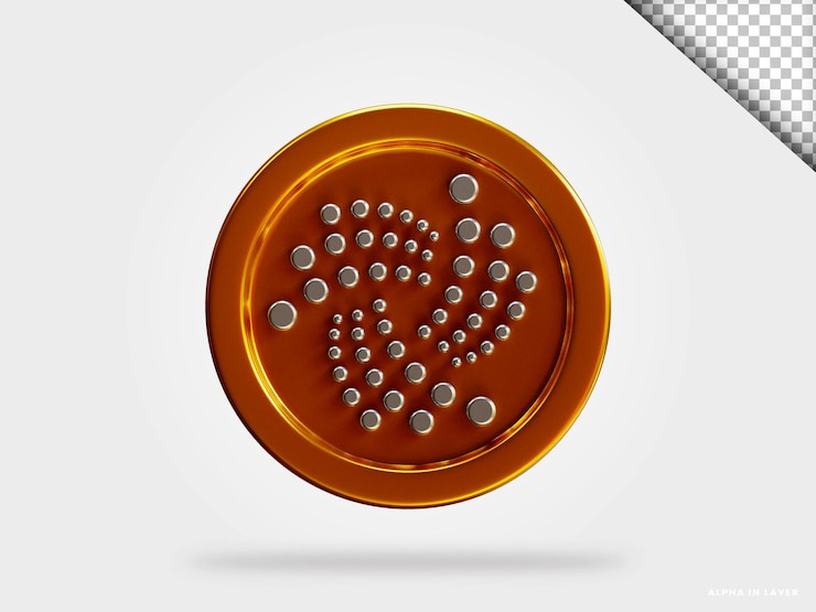PSD iota miota coin 3d render illüstrasyonu