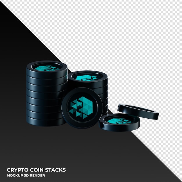 La moneta iotex iotx impila l'illustrazione del rendering 3d della criptovaluta