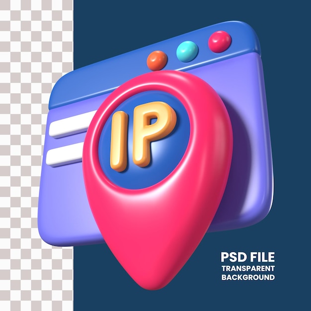 Ip 주소 3d 일러스트 아이콘