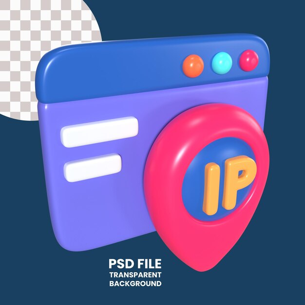 Ip-adres 3d illustratie pictogram