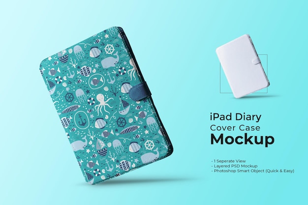 PSD ipad dagboek cover case mockup