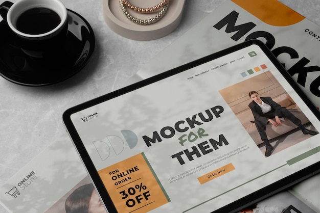 Ipad en tijdschrift mockup-ontwerp