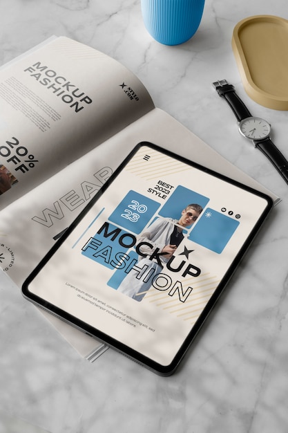 PSD ipad and magazine mockup design