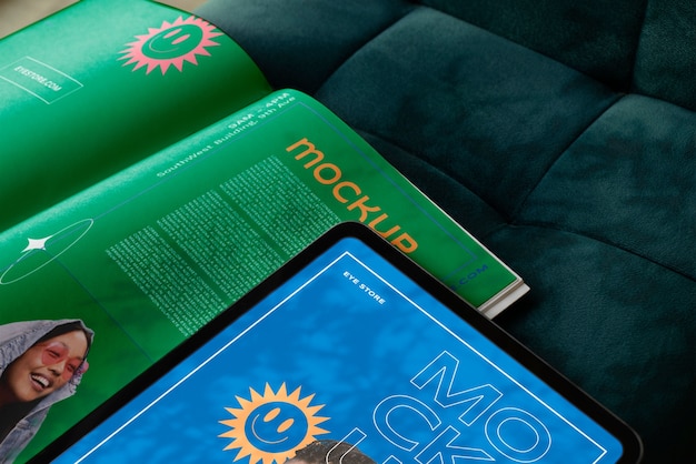 PSD ipad and magazine mockup design