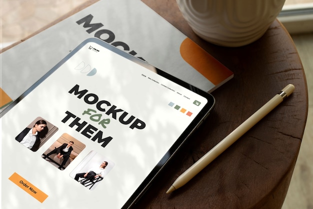 Ipad and magazine mockup design