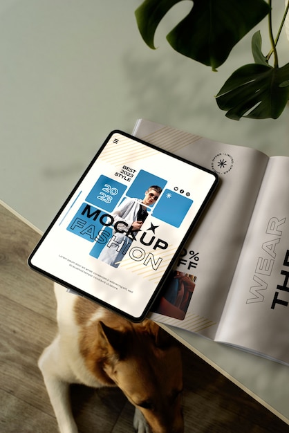 PSD ipad and magazine mockup design