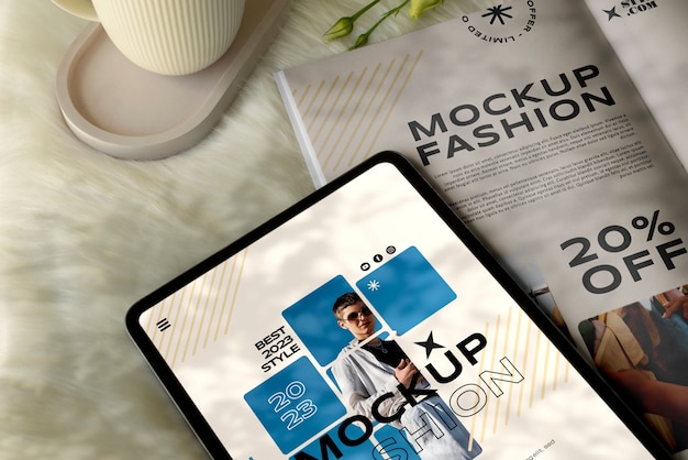 PSD design mockup per ipad e riviste