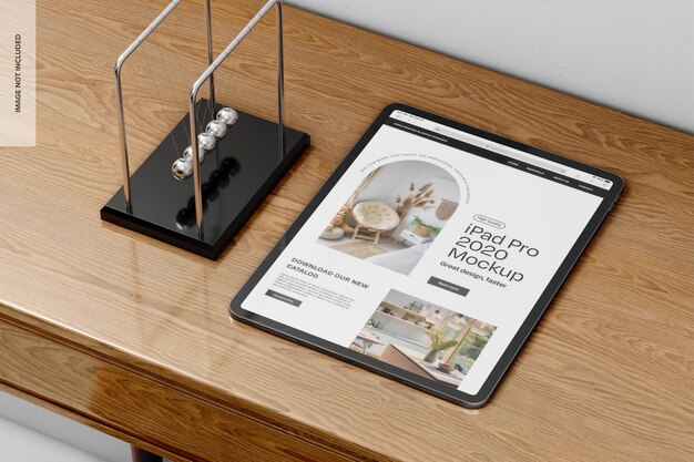 PSD ipad pro 2020 in office scenario mockup perspective