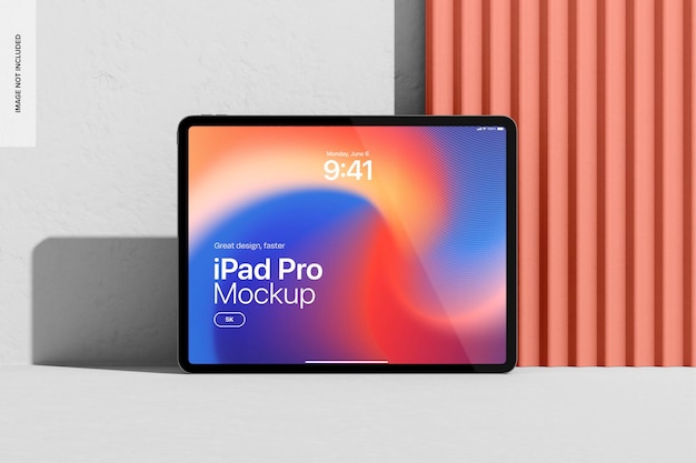 Ipad pro on aesthetic background mockup front view