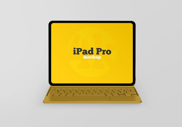 Mockup di ipad pro con tastiera