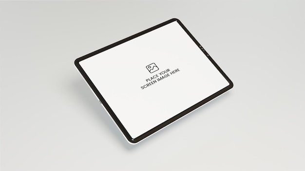 Ipad scherm mockup witte achtergrond eenvoudige minimalistische ipad pro