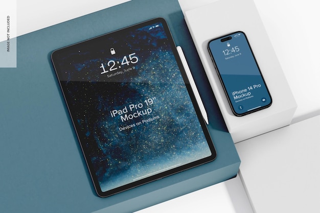 PSD ipad z iphone'em 14 mockup