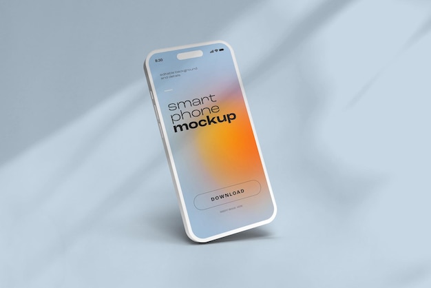 PSD iphone 14 mockup-ontwerp met bewerkbare achtergrond