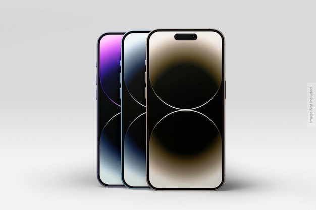 PSD iphone 14 pro max smartphone mockup 3d composition