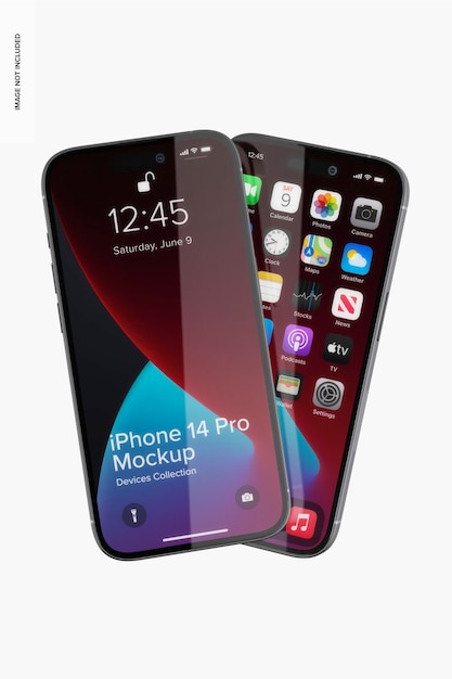 PSD iphone 14 pro-model, vooraanzicht