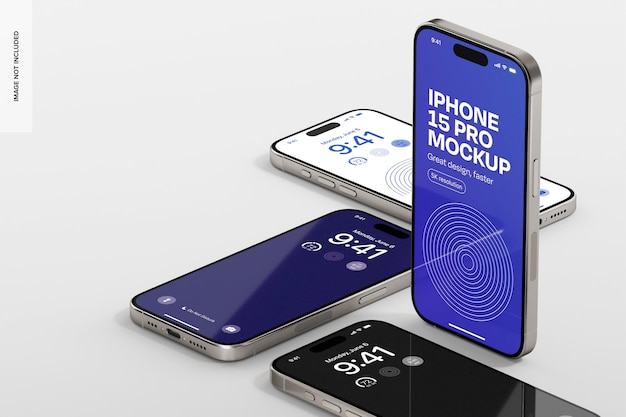 iPhone 15 Pro Mosaic Mockup Right View