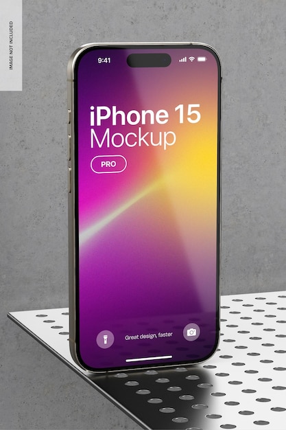 iphone 15 pro on panels mockup side view