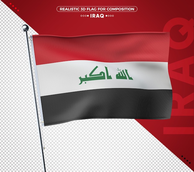 Irak 3d-vlag rendering geïsoleerd