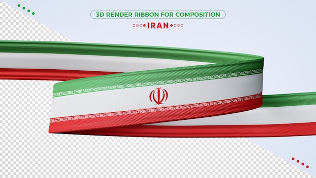 PSD iran 3d render ribbon for composition