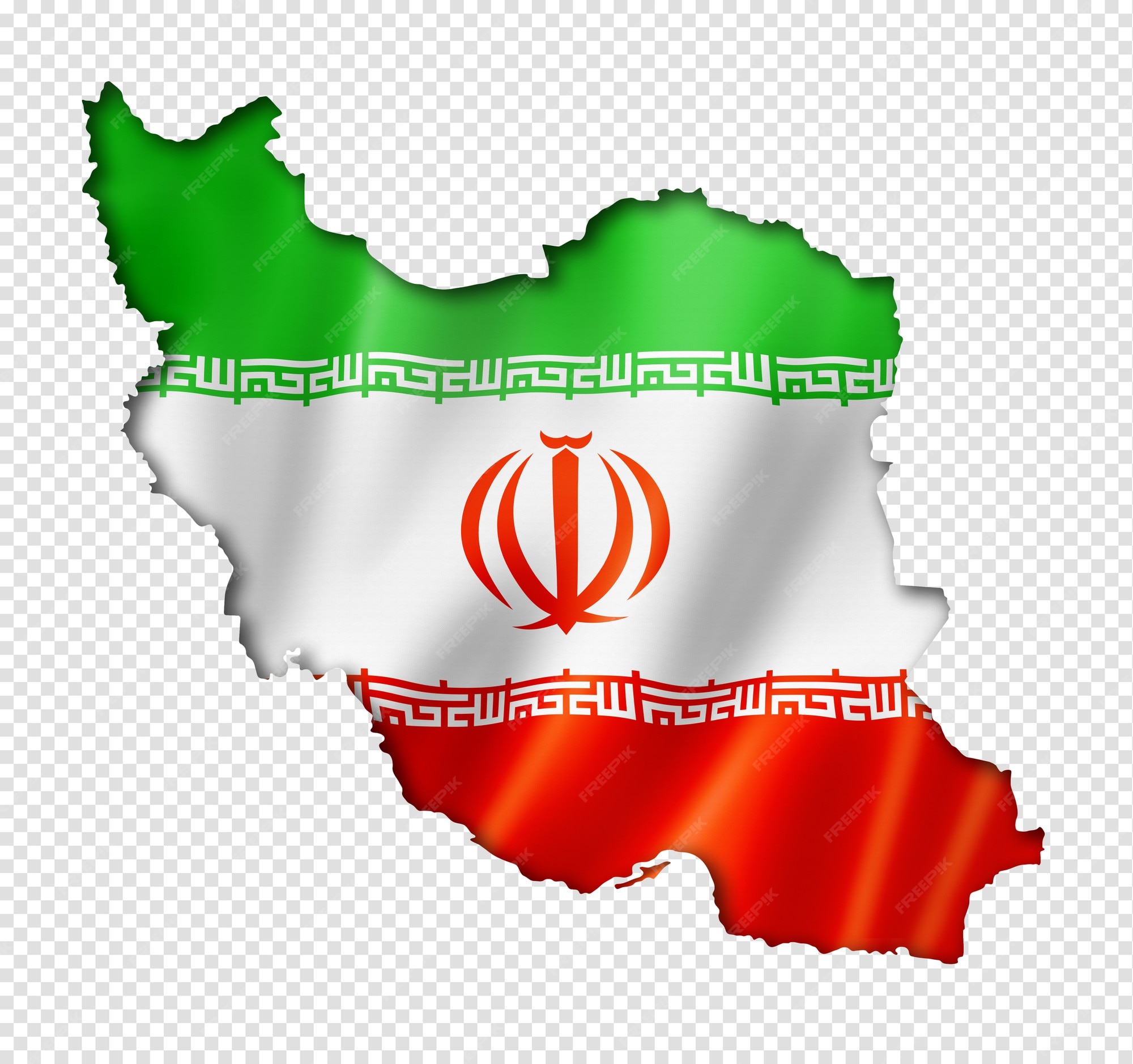 Premium PSD | Iran flag map in three dimensional render isolated