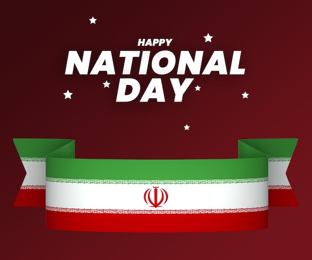 PSD iran vlag element ontwerp nationale onafhankelijkheidsdag banner lint psd