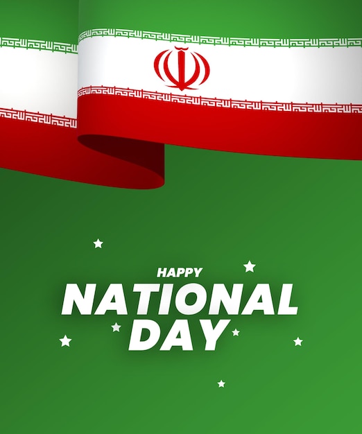 PSD iran vlag element ontwerp nationale onafhankelijkheidsdag banner lint psd