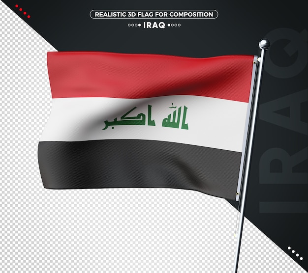 PSD iraq 3d textured flag for composition