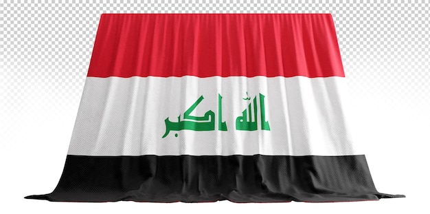 Iraq flag curtain in 3d rendering celebrating iraq's resilience