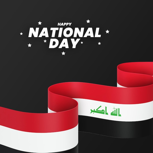 PSD iraq flag design national independence day banner editable text and background