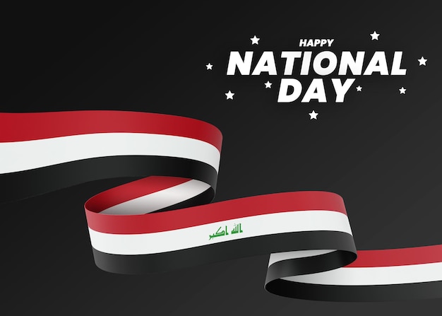 Iraq flag design national independence day banner editable text and background